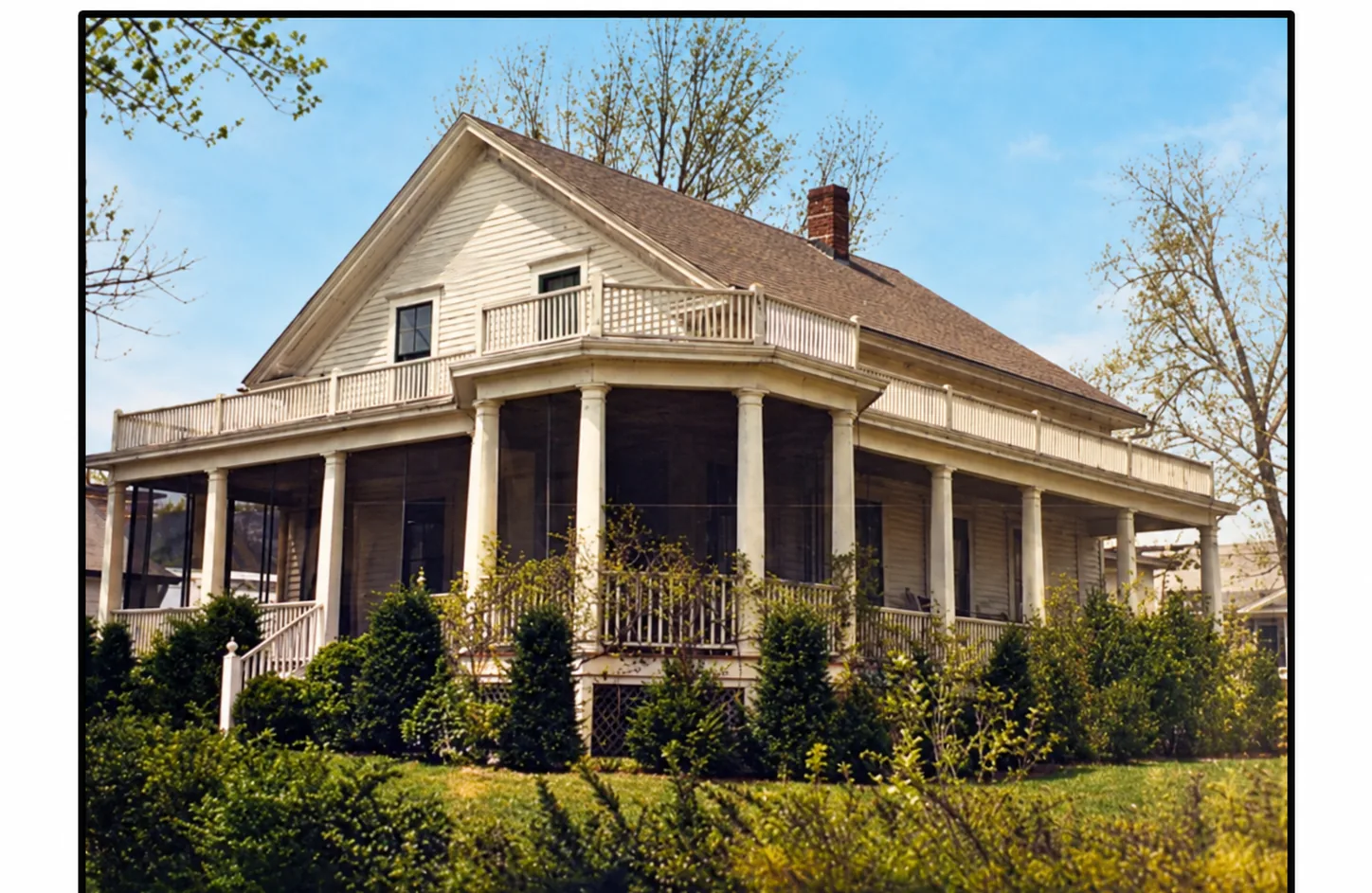 1949 colorized photograph of the house owned by Rose Iannotti at 415 Washington St., Village of Quidnick, Coventry, RI